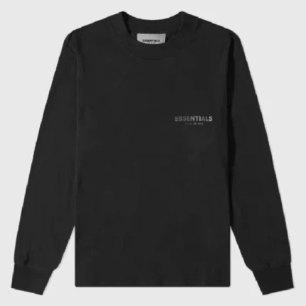 Fear of God Essentials Long Sleeve Polo Sweatshirt Black
