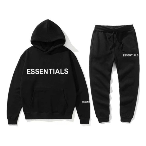 Fog-Essential-Spring-Tracksuit-Hooded-Sweatshirt-black-front-600x600-1 Essentials Classic Black Tracksuit