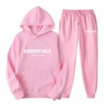 Fear of God Essential Hoodie Pink Tracksuit