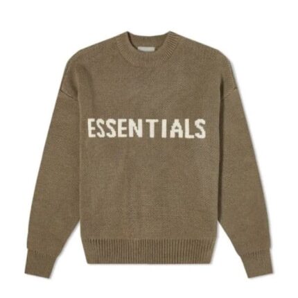 Brown Essentials Round Neck Sweater