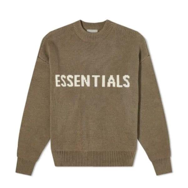 Brown Essentials Round Neck Sweater